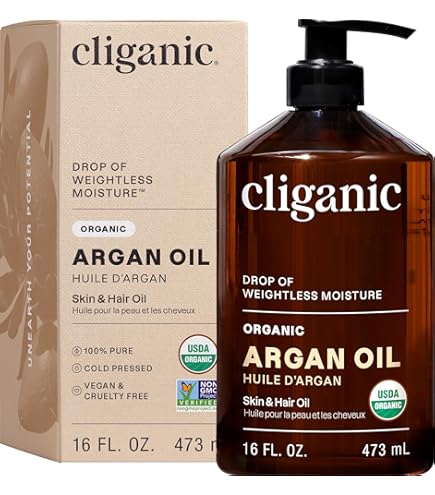 Amazon | Cliganic オーガニックアルガンオイル 2オンス 100％ピュア